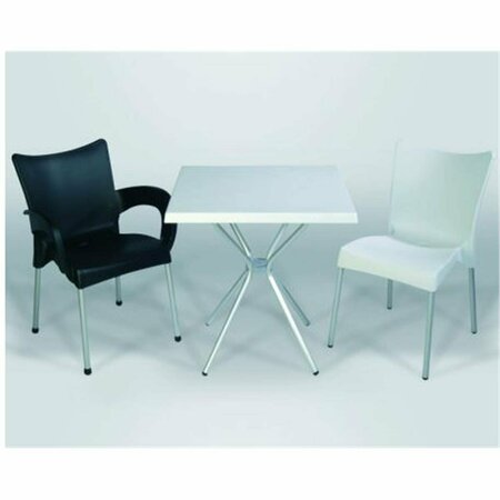 COMPAMIA Romeo Armchair with Alu Legs - White- set of 2 ISP043-WHI
